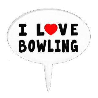 I Love Bowling Cake Topper