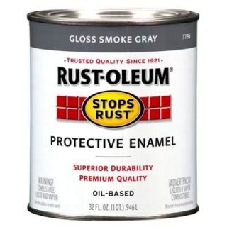 Rust Oleum Stops Rust 1 qt. Gloss Smoke Gray Protective Enamel Paint 7786502