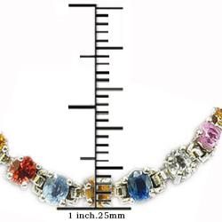 De Buman 18k Yellow Gold and Silver Colorful Sapphire Bracelet De Buman Gemstone Bracelets