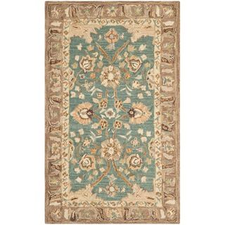 Safavieh Hand made Anatolia Teal/ Camel Wool Rug (3 X 5)