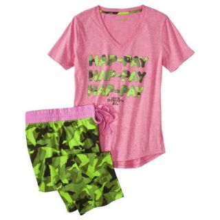 Duck Dynasty Juniors 2 Pc Pajama Set   Pink/Green L