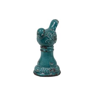 Urban Trends Collection Turquoise Ceramic Bird On Pedestal