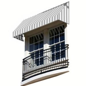 AWNTECH 8 ft. New Yorker Window/Entry Awning (24 in. H x 48 in. D) in Gray/White Stripe EN24 8GW