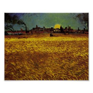 Van Gogh Sunset Wheat Fields Near Arles Posters