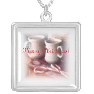 Candy Cane Cups Christmas Necklace