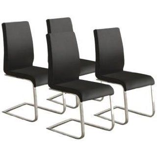 HomeBelle Set of 4 Modern Black Side Chairs