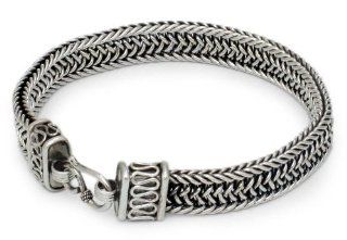 Men's sterling silver bracelet, 'Kingdom'   Men's Sterling Silver Chain Bracelet Link Bracelets Jewelry