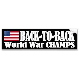 Black Back To Back USA Champs Bumper Sticker