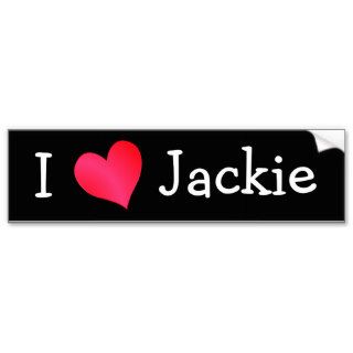 I Love Jackie Bumper Stickers