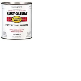 Rust Oleum Stops Rust 1 Qt. Gloss White Protective Enamel Paint 7792504