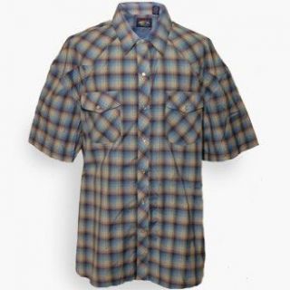 Falcon Bay Big and Tall Western Plaid Short Sleeve Shirt   Air Force Blue at  Mens Clothing store Button Down Shirts