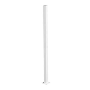 First Alert 2 in. x 2 in. x 36 in. Steel White Fence Post with Flange FP236WP