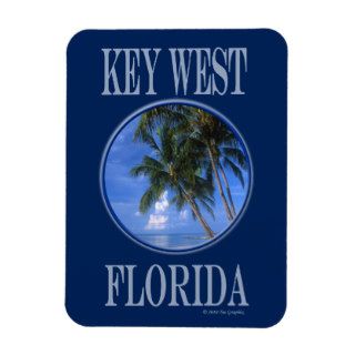 Beautiful Verticle Blue Key West Beach Palm Tree Magnets