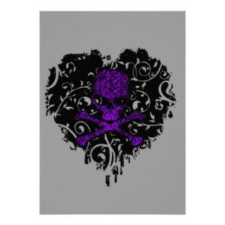 Poison Heart Skull Gothic Bridal Shower Invites