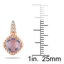 Miadora Pink Silver Rose de France and Diamond Accent Earrings Miadora Gemstone Earrings