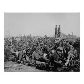 Civil War Soldiers in the Trenches Before Battle Print