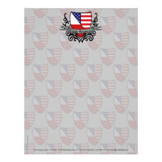 Polish American Shield Flag Personalized Letterhead