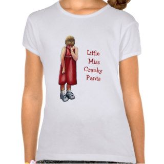 Little Miss Cranky Pants Pouting Girl Pastel Art T Shirts