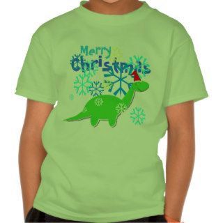 Cute Merry Christmas Dinosaur Tees
