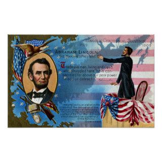 Abraham Lincoln Giving Gettysburg Address Poster