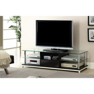 Furniture of America Vinnie 63 inch Tempered Glass Media Console Furniture of America Entertainment Centers