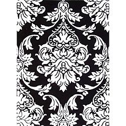 Hand tufted Quill Feather Black/ White Wool Rug (8 X 10)