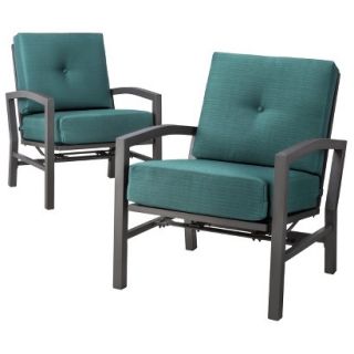 Outdoor Patio Furniture Set Threshold 2 Piece Turquoise (Blue) Aluminum Swivel