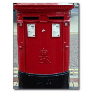 Double red letter boxes postcard