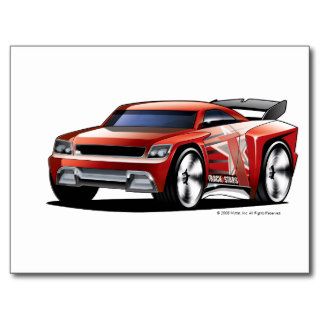 Red with Black Fin Hot Wheels Car Post Cards