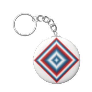 Custom Red White and Blue Abstract Key Chain