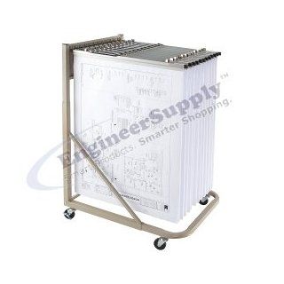 Premium Brand Rolling Blueprint Stand Bundle with a Dozen 30" Clamps MR1230  Hanging File Folders 