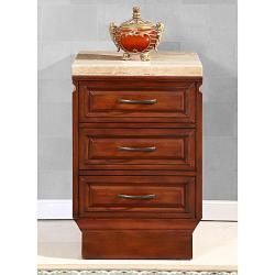 Silkroad Exclusive Cherry Antiqued Brass Bathroom Vanity Side Cabinet Drawer Bank