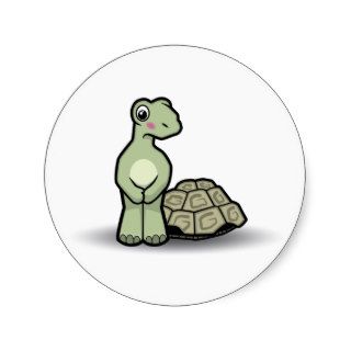 Cute Shell less Cartoon Tortoise Sticker
