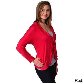 24/7 Comfort Apparel 24/7 Comfort Apparel Womens Long Sleeve Tie front Jacket Red Size S (4  6)