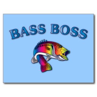 Bass Boss ~ Fisherman Sport Fishing Fish Postcards