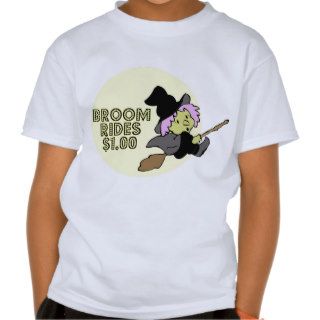 Broom rides $1.00 Witch Halloween kids t shirt