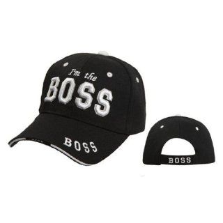 NEW I'm the BOSS Velcro Adjustable Hat BaseBall Cap   Black 