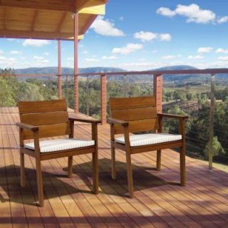 ia Nelson Eucalyptus Easy Carver Patio Chair Set with Cushions (2 Piece) SC NELSON2