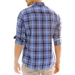 191 Unlimited Men's Blue Plaid Cotton/Polyester Shirt 191 Unlimited Casual Shirts
