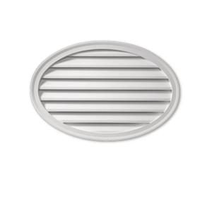 Fypon 37 in. x 24 1/2 in. x 1 5/8 in. Polyurethane Decorative Oval Horizontal Louver Gable Grill Vent OVLV37X25H