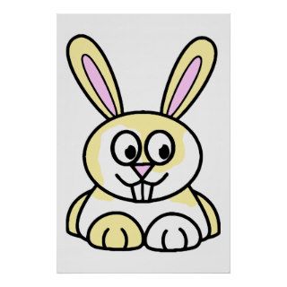 Cute Yellow and White Bunny Rabbit Print