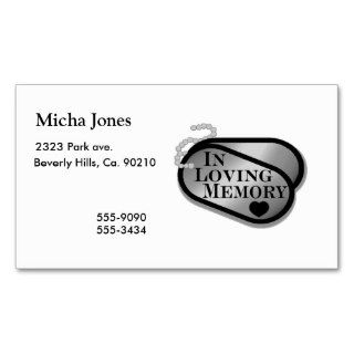 In Loving Memory Dog Tags Business Card Template
