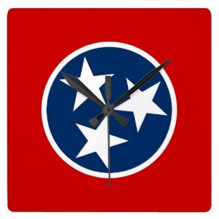 Wall Clock with Flag of Tennessee, USA