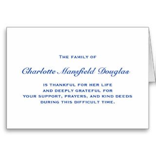 Bereavement and Sympathy Thank You Notes Card