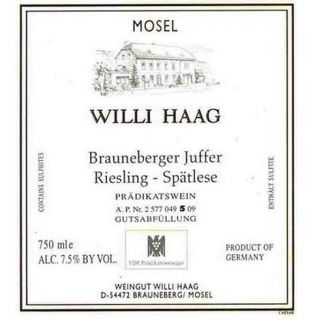 Willi Haag Brauneberger Juffer Riesling Spatlese 2010 750ML Wine