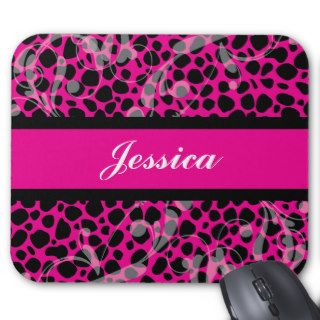 Hot Pink and Black Cheetah pattern Mousepads