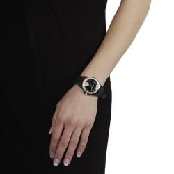Geneva Platinum Women's Rhinestone Accented Black Silicone Watch (Set of 2) Geneva Women's Geneva Watches