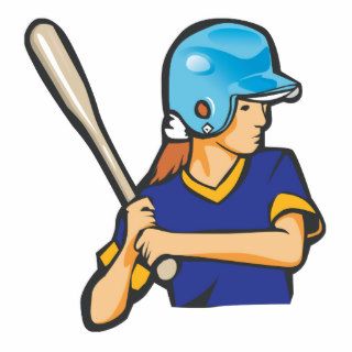 girl softball baseball player graphic cut out
