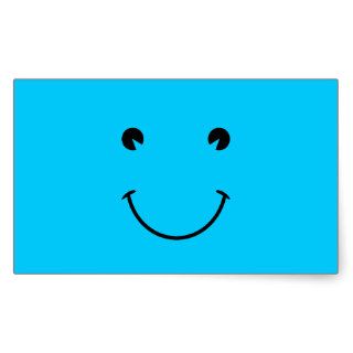 Blue Smile Rectangular Stickers