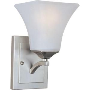 Illumine 1 Light 10 in. Satin Nickel Wall Sconce with Frosted Glass Shade HD MA41602217